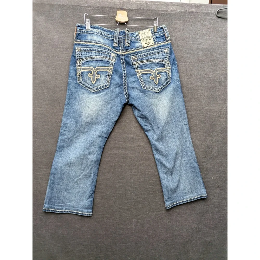 Rock Revival Ayden Slim Boot Jeans Men's Size 38 Embroidered Stretch 27